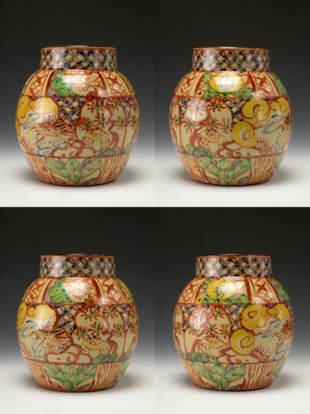 三代仁王窯 作 壺屋焼 琉球赤絵龍文壺（中小） 小橋川永昌 仁王窯「仁王」